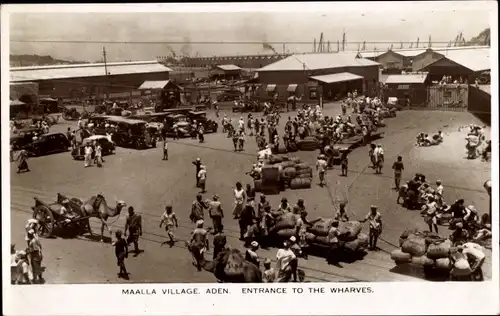 Ak Aden Jemen, Maalla, Hafenanlagen, Arbeiter