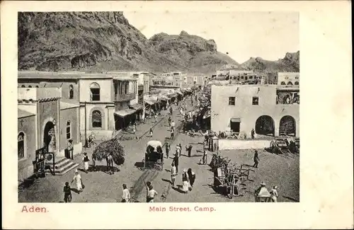 Ak Aden Jemen, Camp, Hauptstraße
