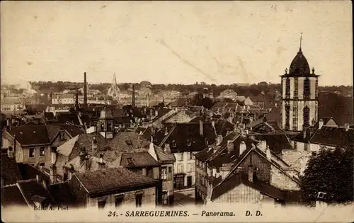 Ak Sarreguemines Saargemünd Lothringen Moselle, Panorama