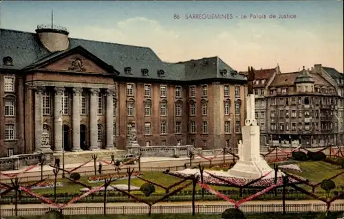 Ak Sarreguemines Saargemünd Lothringen Moselle, Justizpalast