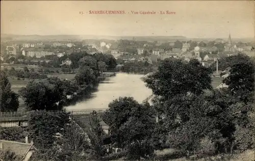 Ak Sarreguemines Saargemünd Lothringen Moselle, Gesamtansicht