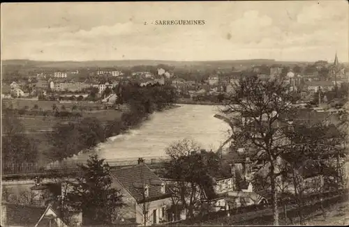 Ak Sarreguemines Saargemünd Lothringen Moselle, Gesamtansicht