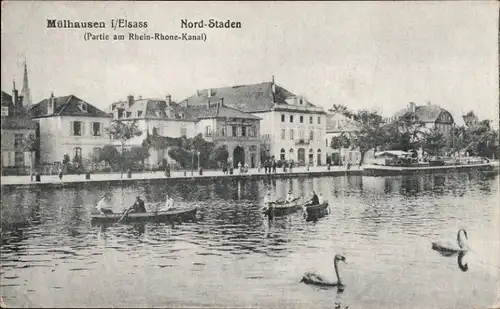 Ak Mulhouse Mülhausen Elsass Haut Rhin, Rhein-Rhone-Kanal