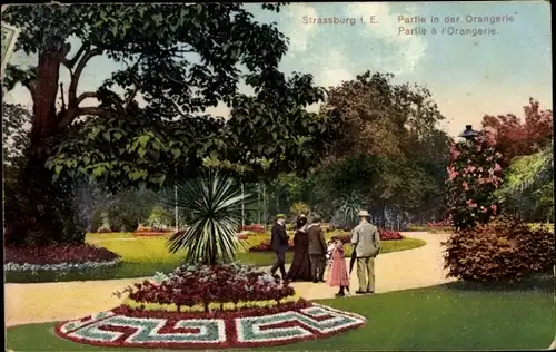 Ak Strasbourg Straßburg Elsass Bas Rhin, Orangerie, Park