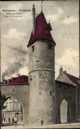 Ak Mulhouse Mülhausen Elsass Haut Rhin, Bollwerk Turm