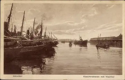 Ak IJmuiden Ymuiden Velsen Nordholland, Fischereihafen, Fischhalle