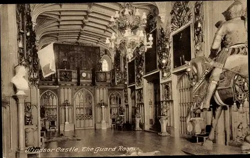 Ak Windsor Berkshire England, Windsor Castle, The Guard Room