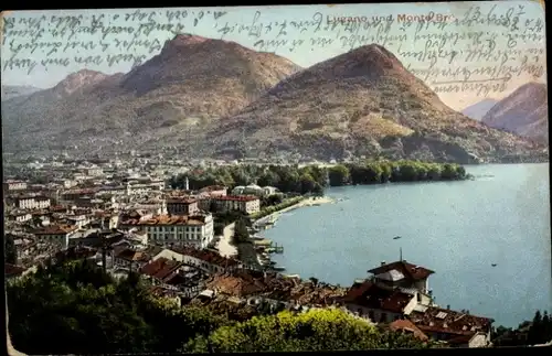 Ak Lugano Kanton Tessin Schweiz, Panorama