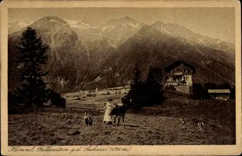 Ak Krimml in Salzburg, Teilansicht mit Falkenstein und Seehaar