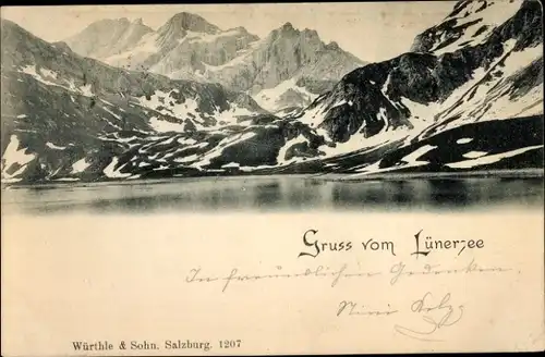 Ak Bludenz Vorarlberg, Lünersee, Gebirge
