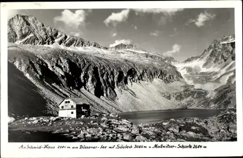 Ak Dösen Mallnitz in Kärnten, Schmid Haus am Dössener See, Säuleck, Mallnitzer Scharte
