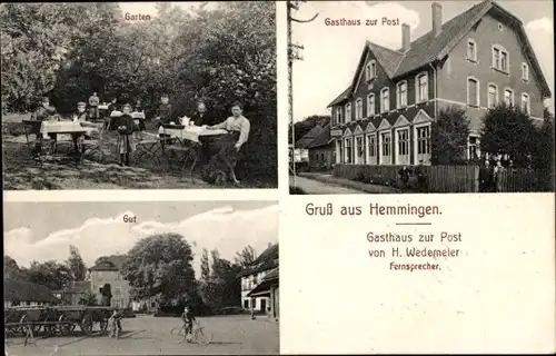 Ak Hemmingen in Niedersachsen, Gasthaus zur Post, Garten, Gut