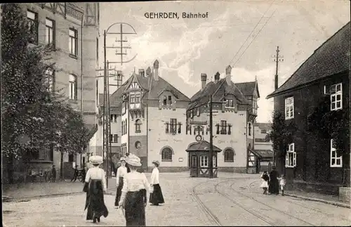 Ak Gehrden bei Hannover, Bahnhof, Straßenseite