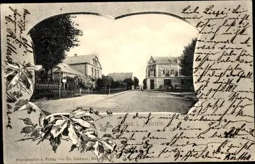 Passepartout Ak Marne in Holstein Dithmarschen, Straßenpartie