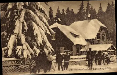 Ak Elgersburg in Thüringen, Mönchhof, Winter, Männer
