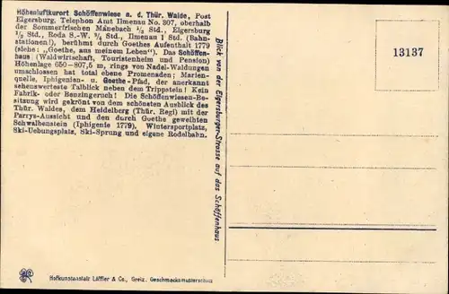 Ak Elgersburg in Thüringen, Schöffenhaus von der Elgersburger Straße aus, Schöffenwiese