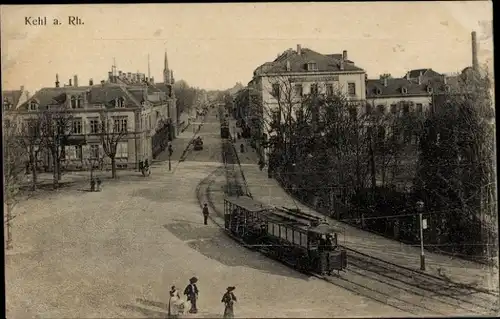 Ak Kehl am Rhein, Straßenbahn