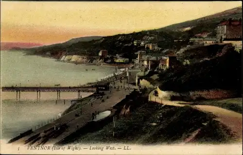 Ak Ventnor Isle of Wight England, Blick nach Westen