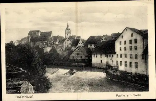 Ak Backnang in Württemberg, Partie am Wehr