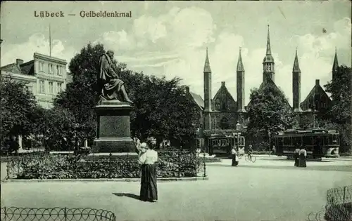 Ak Hansestadt Lübeck, Geibeldenkmal