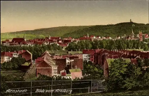 Ak Arnstadt in Thüringen, Panorama vom Arnsberg aus