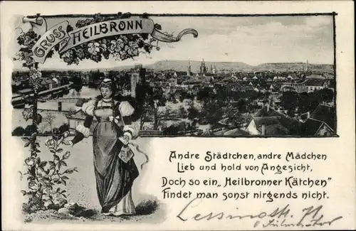 Passepartout Ak Heilbronn am Neckar, Gesamtansicht