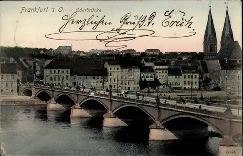 Ak Frankfurt an der Oder, Oderbrücke