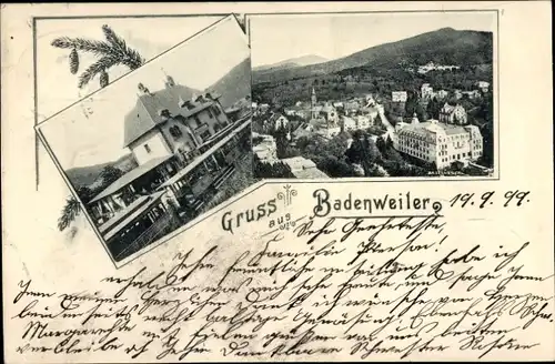 Ak Badenweiler im Schwarzwald, Bahnhof, Ort