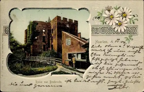 Passepartout Ak Haarlem Nordholland Niederlande, Ruine Brederode