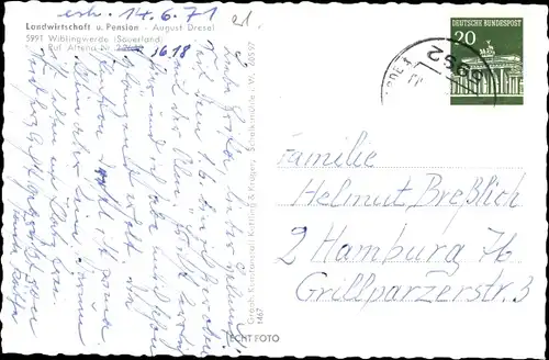 Ak Nachrodt Wiblingwerde im Sauerland, Landwirtschaft und Pension