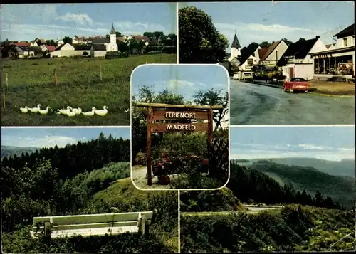 Ak Madfeld im Sauerland, Straßenpartie, Landschaftsansichten