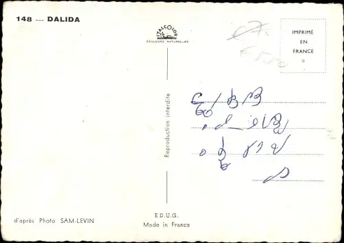 Ak Schauspielerin und Sängerin Dalida, Portrait