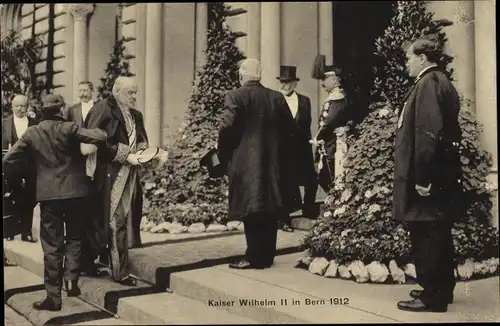 Ak Bern Stadt Schweiz, Ludwig Forrer, Staatsbesuch Kaiser Wilhelm II. von Preußen 1912