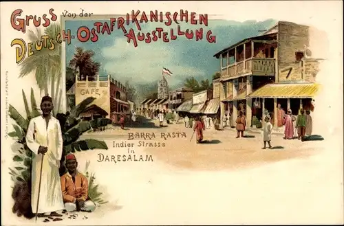 Litho Deutsch Ostafrikanische Ausstellung, Barra Rasta, Indierstraße, Daresalam