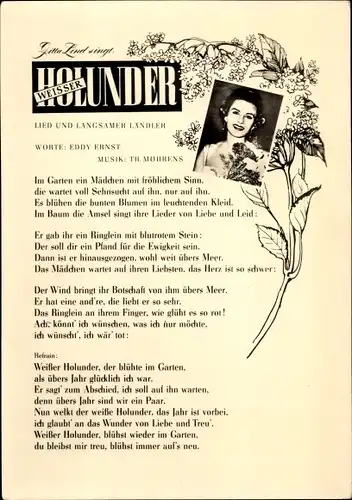 Lied Ak Eddy Ernst, Weisser Holunder, Gitta Lind