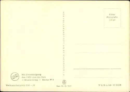 Lied Ak Schauspieler und Sänger Fred Frohberg, Portrait, Liedtext Über das weite weite Meer