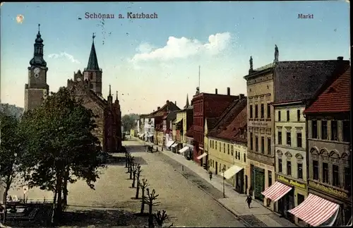 Ak Świerzawa Schönau an der Katzbach Schlesien Polen, Markt, Geschäfte