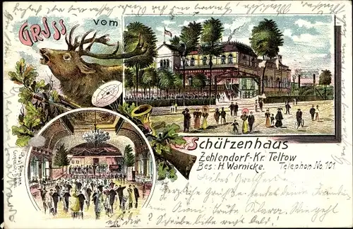 Litho Berlin Zehlendorf, Schützenhaus, Hirsch, Saal