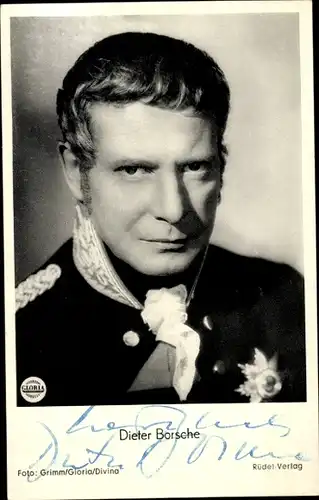 Ak Schauspieler Dieter Borsche, Portrait, Autogramm, Königin Luise