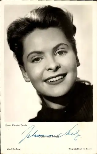 Ak Schauspielerin Johanna Matz, Portrait, Autogramm