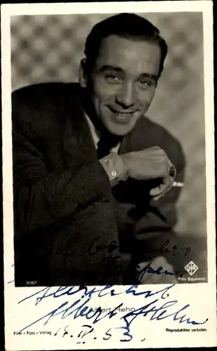 Ak Schauspieler Albert Hehn, Portrait, Autogramm, Zigarette