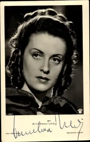 Ak Schauspielerin Anneliese Uhlig, Portrait, Autogramm