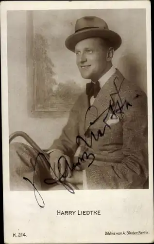 Ak Schauspieler Harry Liedtke, Portrait, Autogramm, Hut