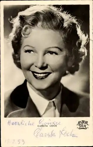 Ak Schauspielerin Carsta Löck, Portrait, Autogramm