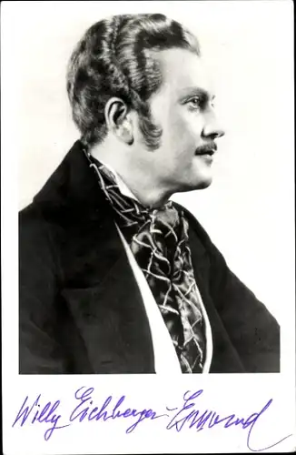 Ak Schauspieler Willy Eichberger, Portrait im Profil, Autogramm