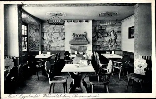 Ak Świnoujście Swinemünde Pommern, Paul Eggebrechts Weinstübchen, Großer Markt 14, Innenansicht
