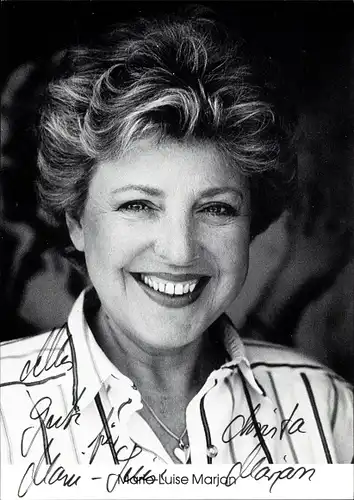 Ak Schauspielerin Marie-Luise Marjan, Portrait, Autogramm