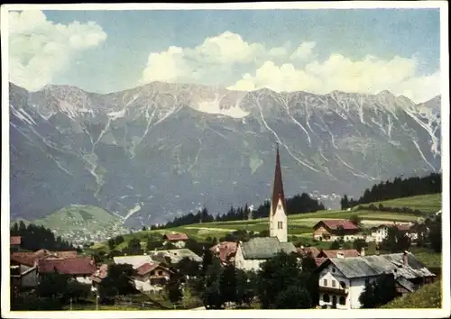 Ak Lans in Tirol, Teilansicht mit Nordkette