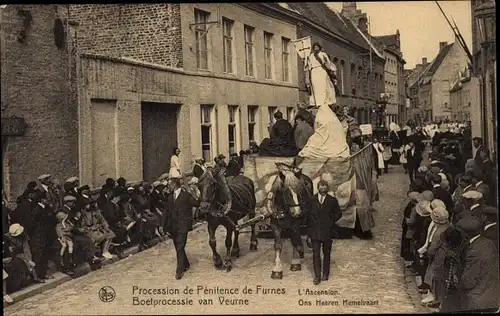 Ak Furnes Veurne Westflandern, Bußprozession, Himmelfahrt