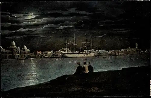 Künstler Ak Port Said Ägypten, Hafen